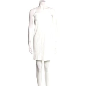 AKRIS punto White Sleeveless Slip Dress Viscose Shift Mini Dress Casual Size‎ 14